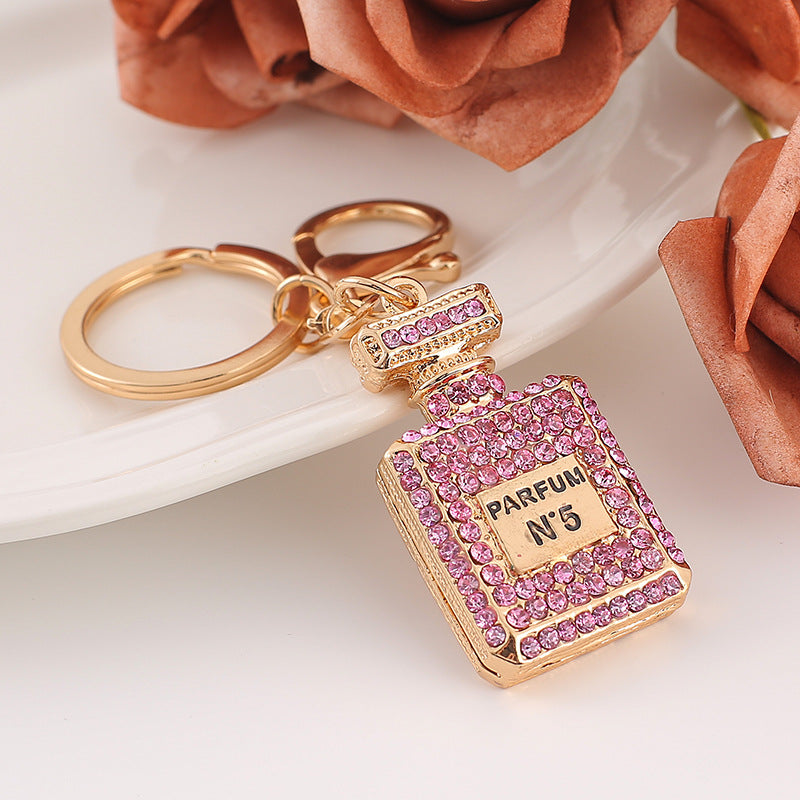 Wholesale Exquisite Crystal Perfume Bottle Rhinestone Alloy Keychains