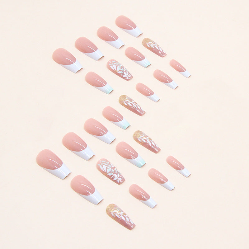 Wholesale Green Spring Summer Gold Sparkling Nail Stickers