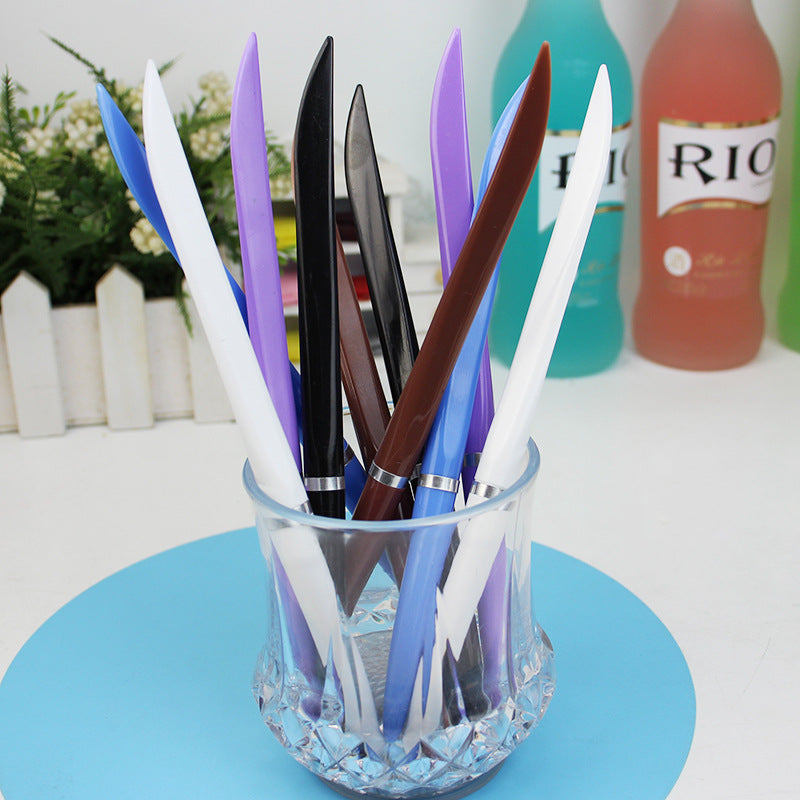 Wholesale Blue Flat Blade Plastic Ballpoint Pen