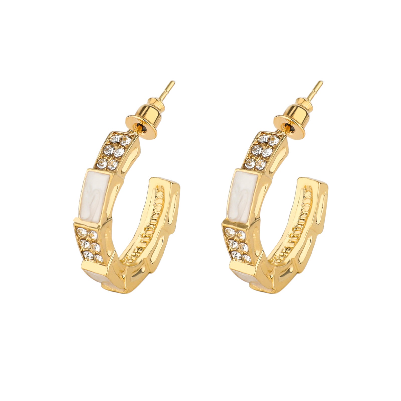Wholesale Stainless Steel Earrings Simple Temperament ins Style Gold Plated Wheat Earrings