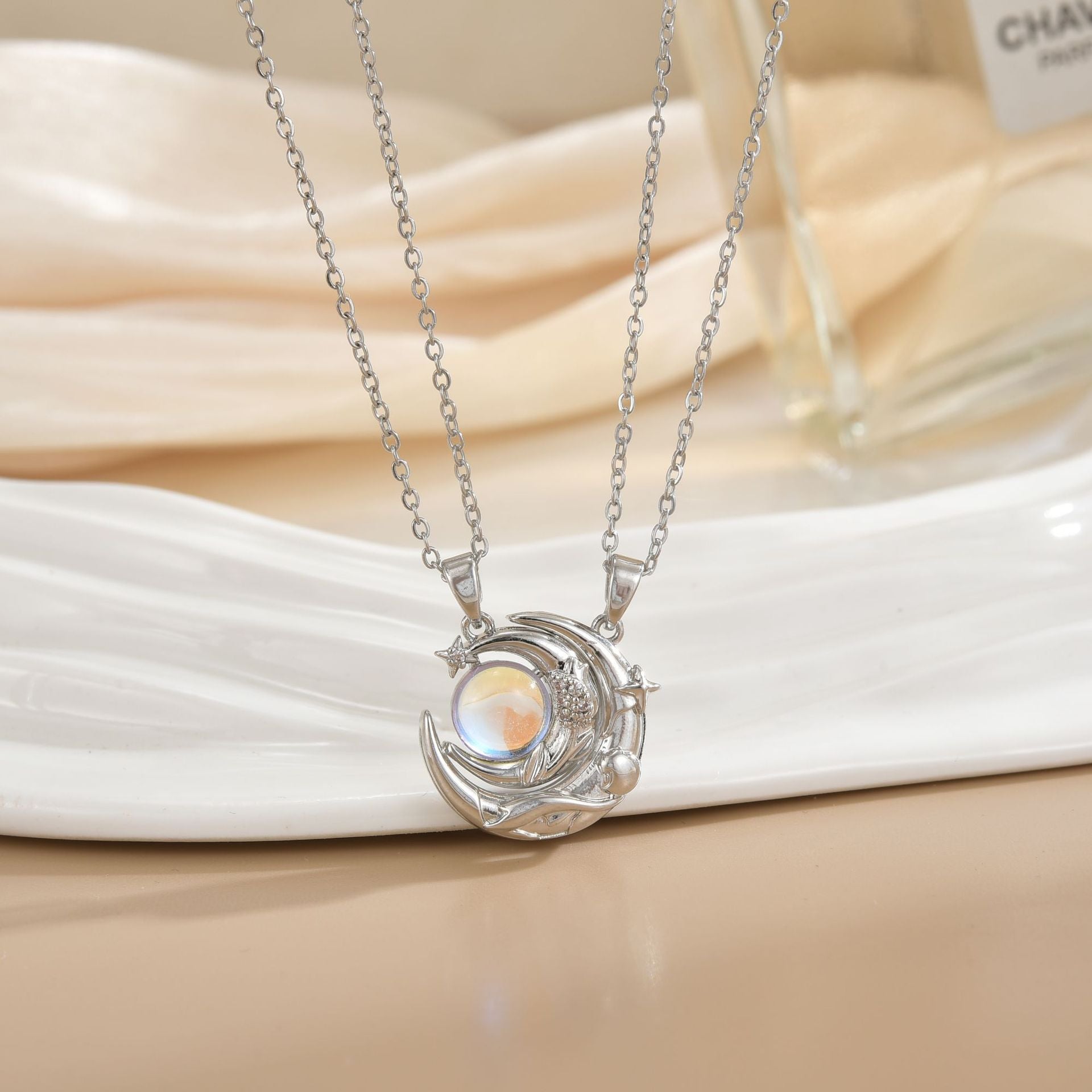 Wholesale Magnetic Sun Moon Titanium Steel Necklace