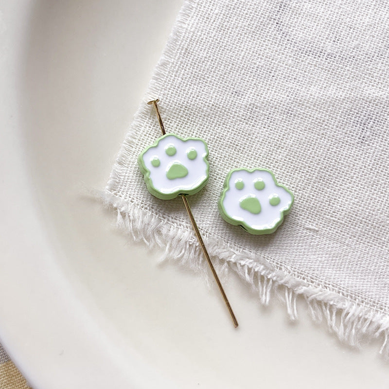 Wholesale 10pcs Cartoon Cute Dog Cute cartoon dog paw print Beads