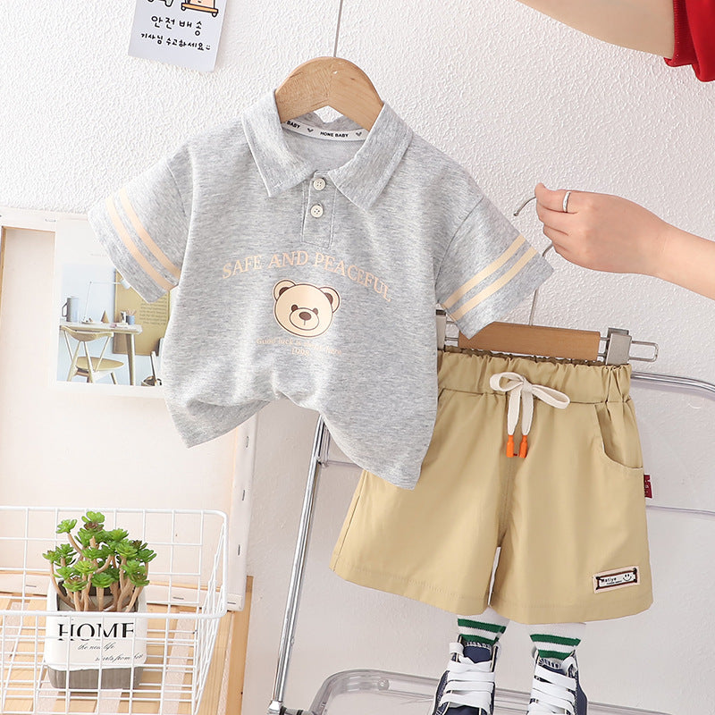 Wholesale Baby Cotton Polo Shirts and Shorts Sets