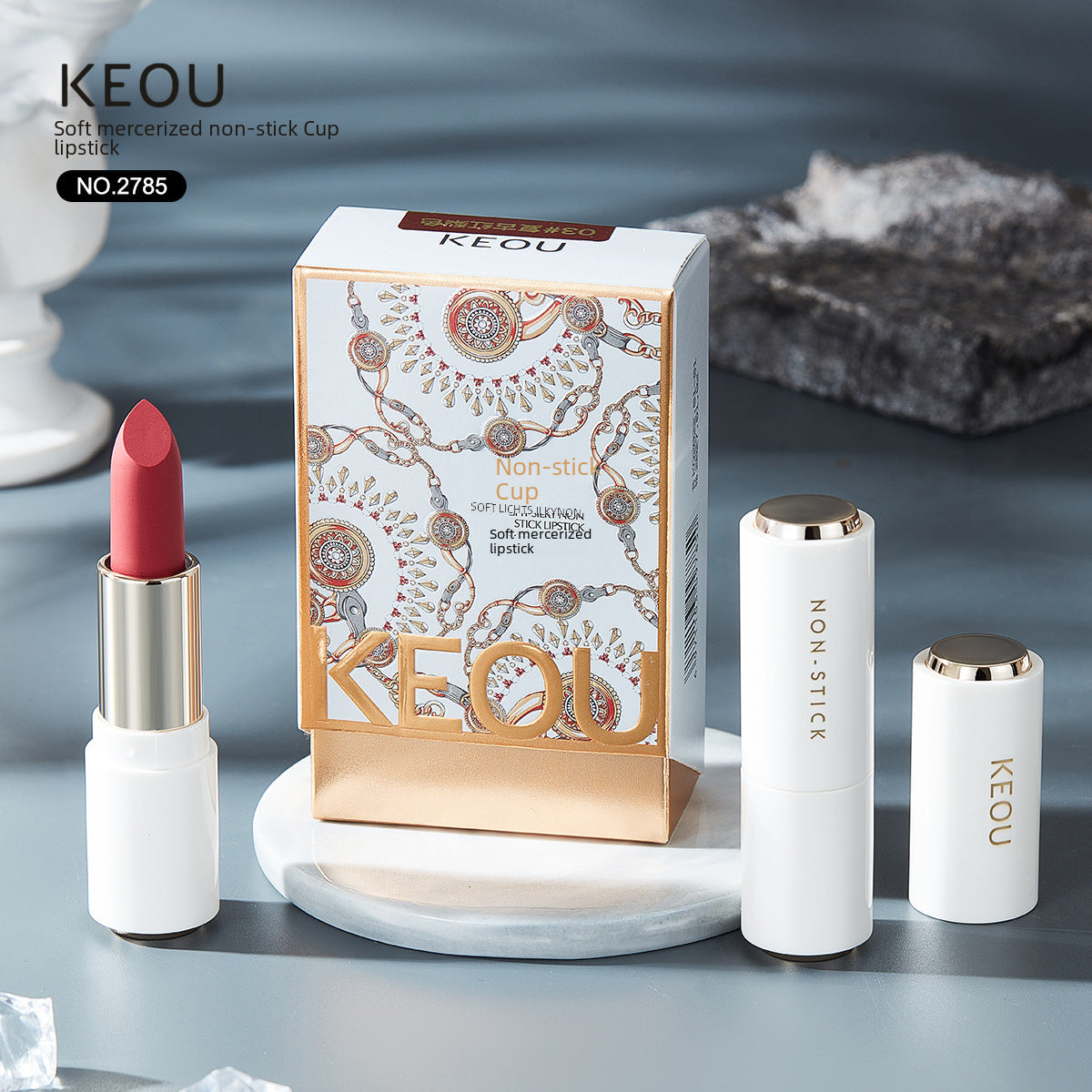 Wholesale Wholesale non-stick mask non-stick cup lipstick long-lasting non-fading matte velvet small white tube waterproof lipstick