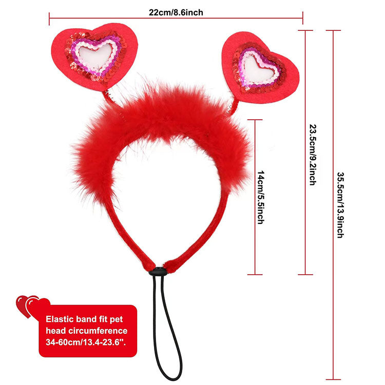 Wholesale Dog Valentine's Day Costume Heart Headband Tutu Costume