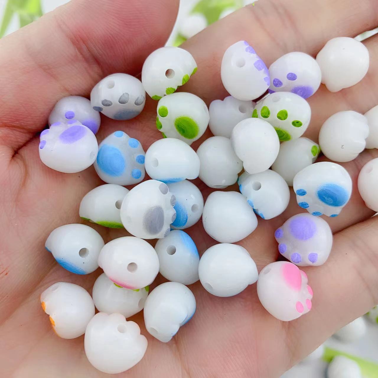 Wholesale 10PCS Plated Cat's Claw Acrylic Beads