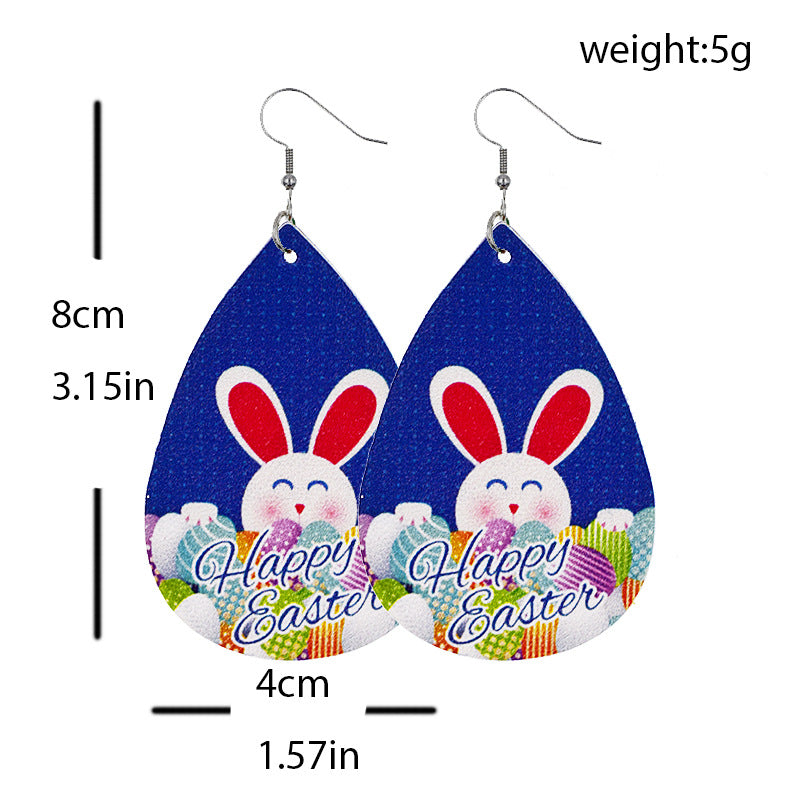 Wholesale Easter Bunny Egg Leather Earrings