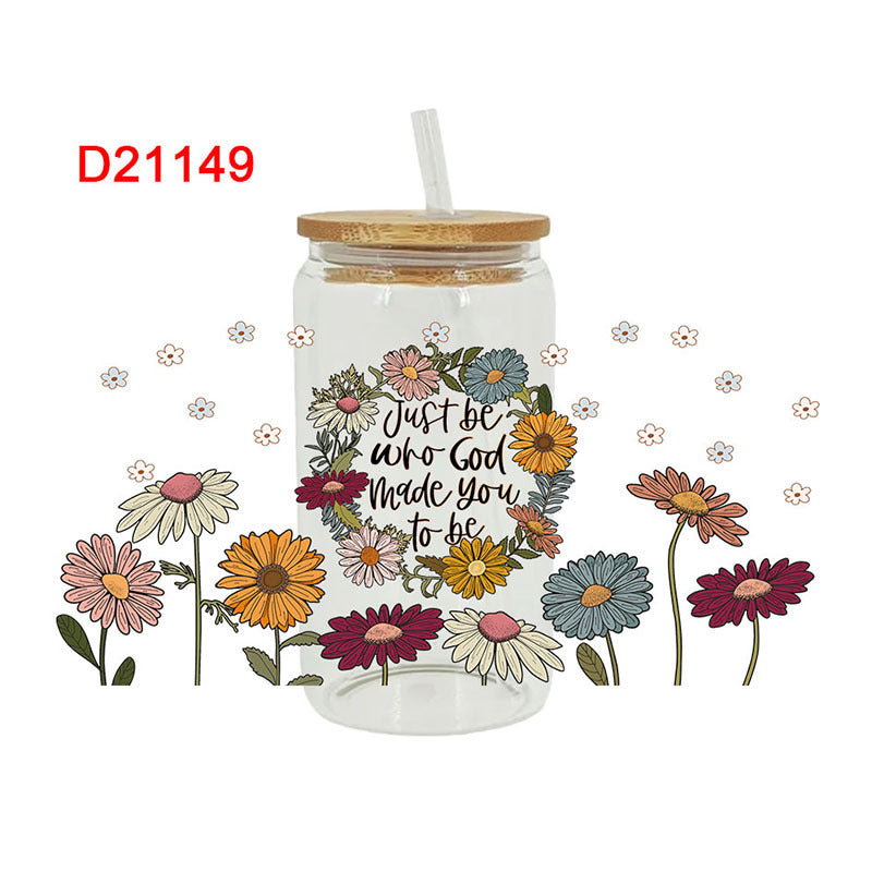 Wholesale Cartoon Cute Forest Style Plant Theme 16oz Cup UV DTF Wraps