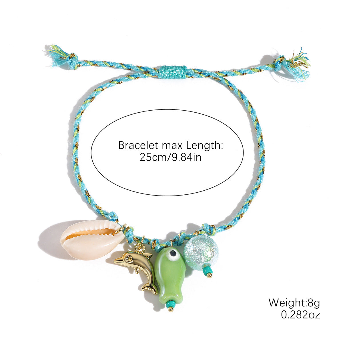 Wholesale Braided Color Rope Necklace Shell Fish Pendant Summer Bohemian Necklace
