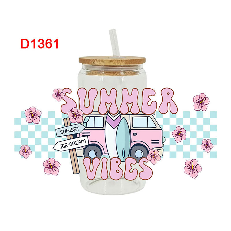 Wholesale Pink Girl Birthday Series 16oz Cup UV DTF Wraps