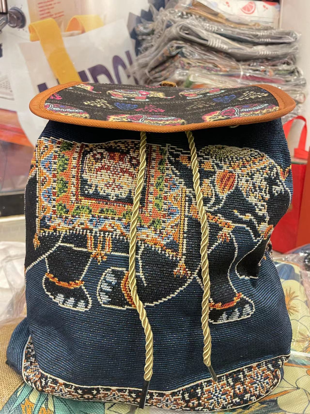 Wholesale Vintage Embroidered Knitted Fabric Bag