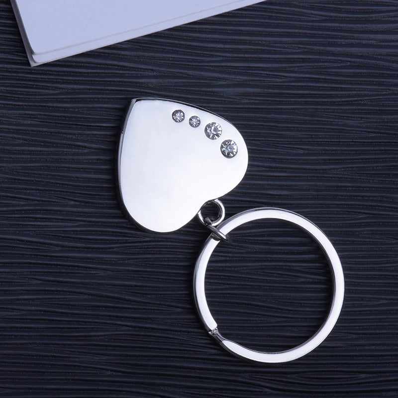 Wholesale Love Inlaid Diamond Metal Keychains