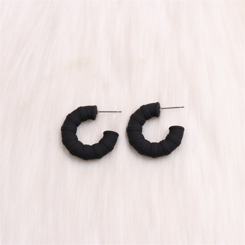 Wholesale Colorful Bamboo C-ring Acrylic Earrings