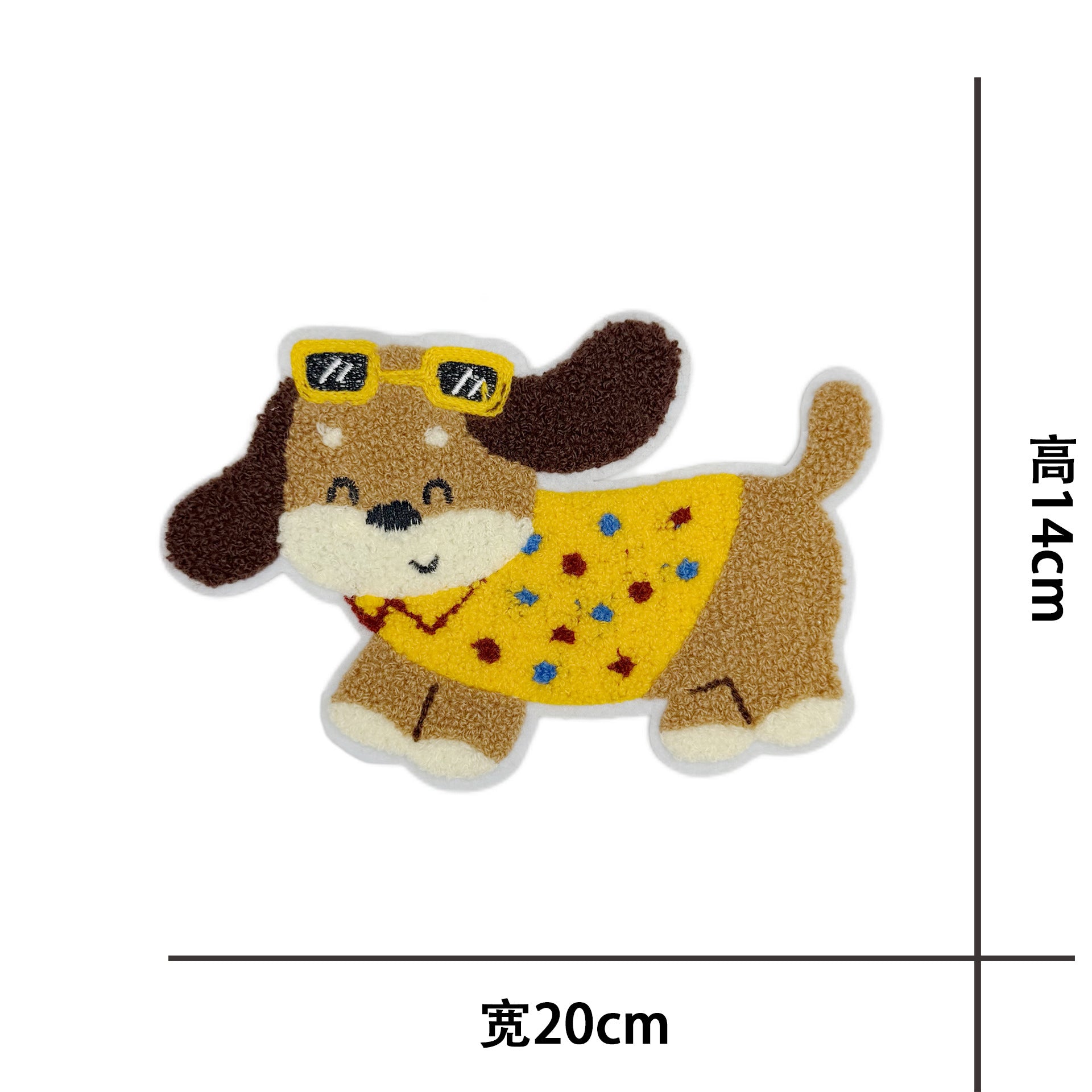 Wholesale Dachshund Dog Towel Embroidery Patch Chic Embroidered Fabric Applique For ets Bags Baskets DIY Craft Sewing Decoration