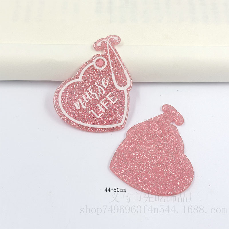 Wholesale 50pcs Medical Acrylic DIY Patch Badge Easy Pull Buckle Brooch Accessories