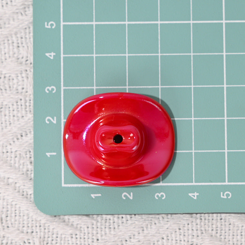 Wholesale 10pcs Uv Plated Acrylic Cowboy Hat through Hole Loose Acrylic Beads