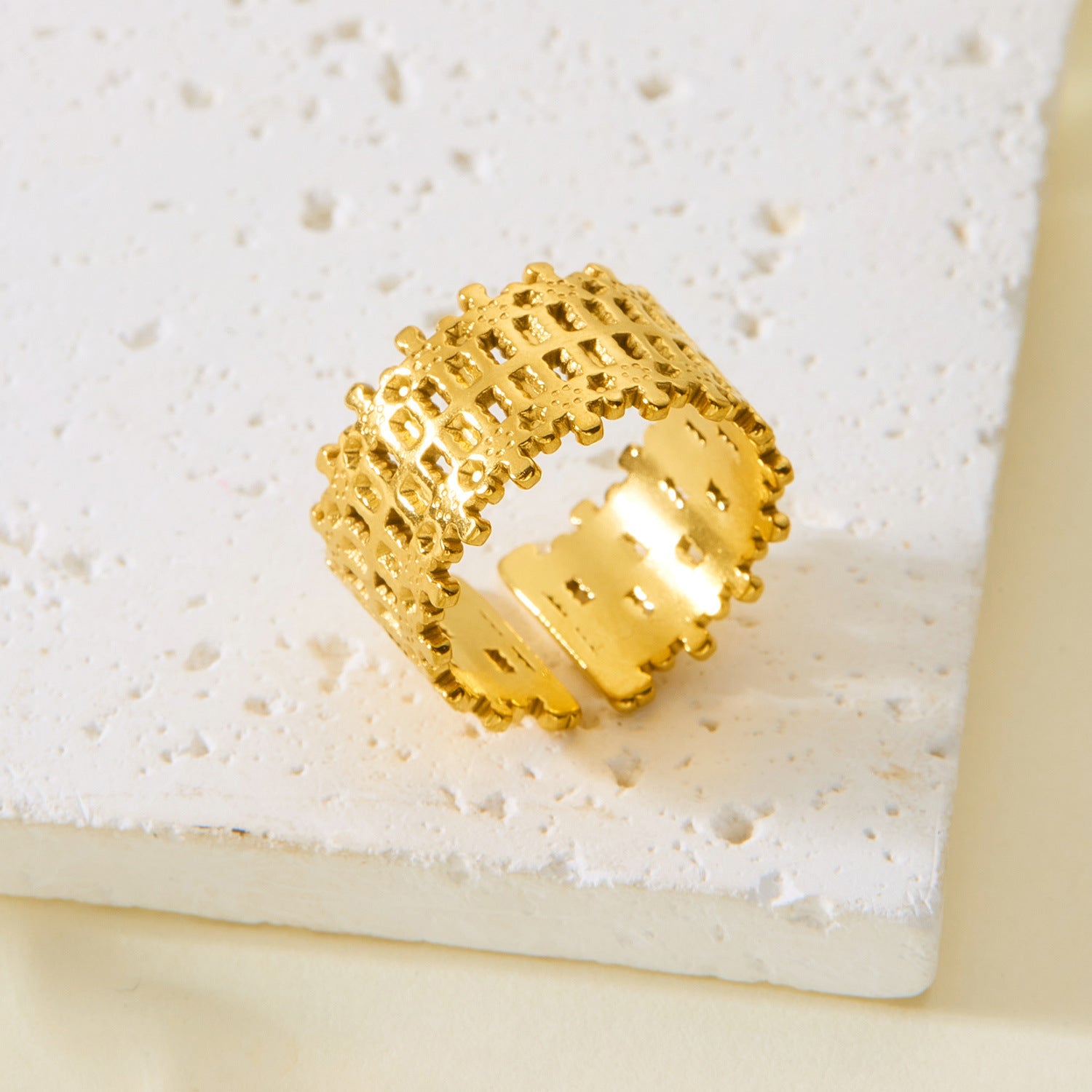 Wholesale Real gold electroplated non-fading butterfly shell starfish versatile ring