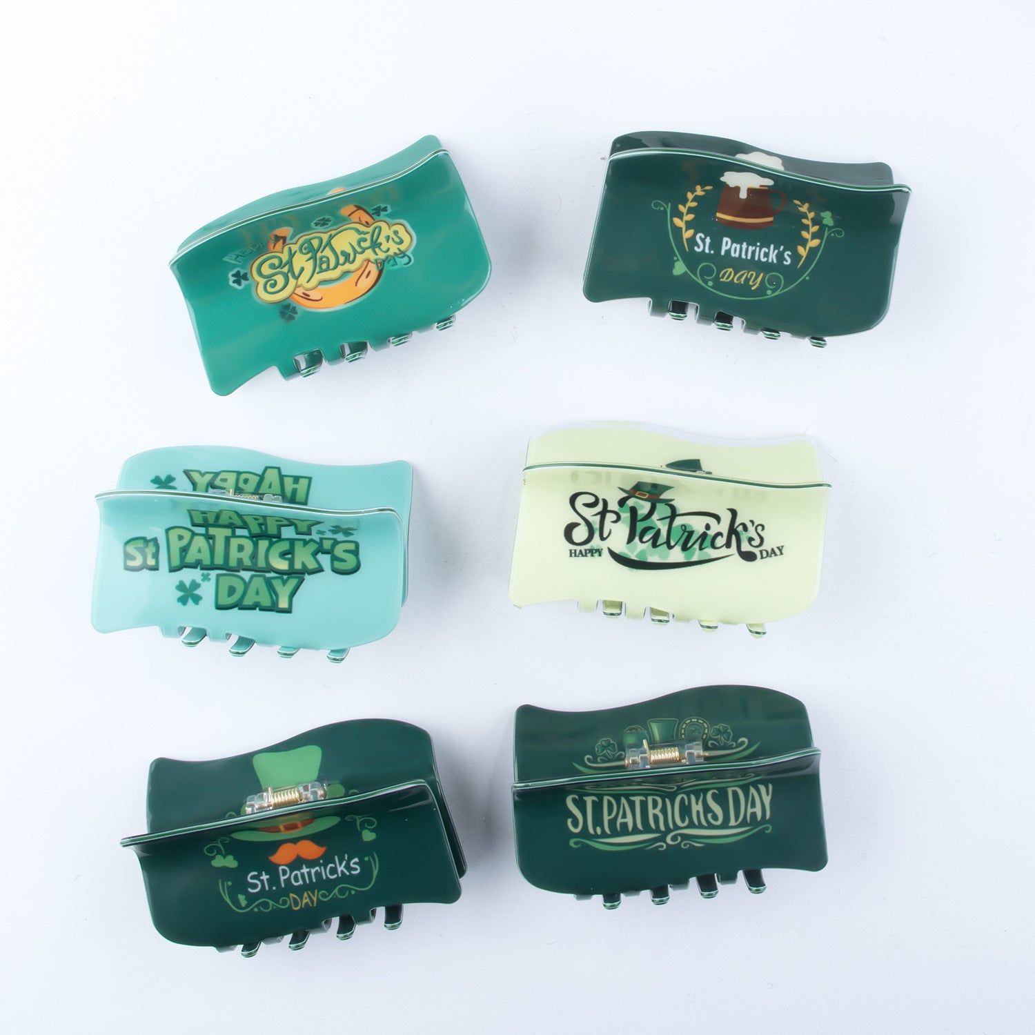 Wholesale St. Patrick's Day Green Fresh Forest Series Hair Clips