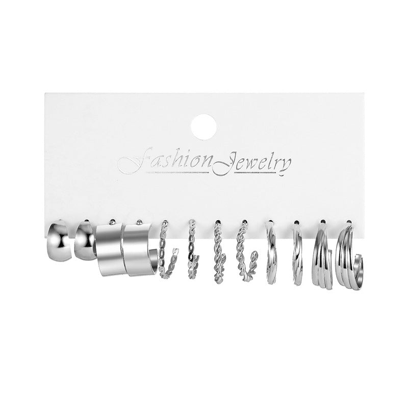 Wholesale Metal Hoop Square Geometric Earrings