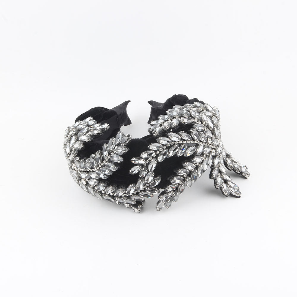 Wholesale Velvet diamond baroque ball braid headband