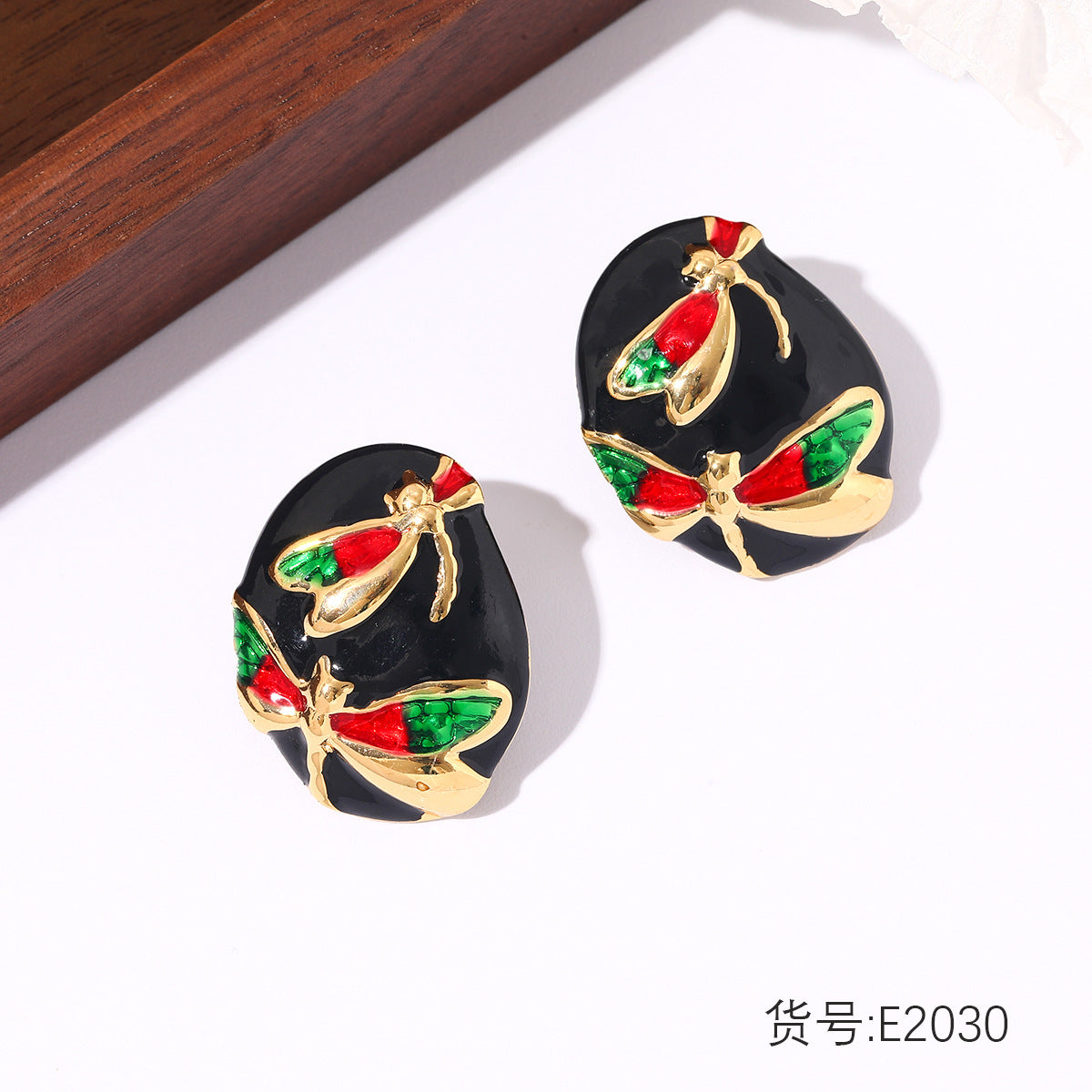 Wholesale Stainless steel stud earrings with enamel