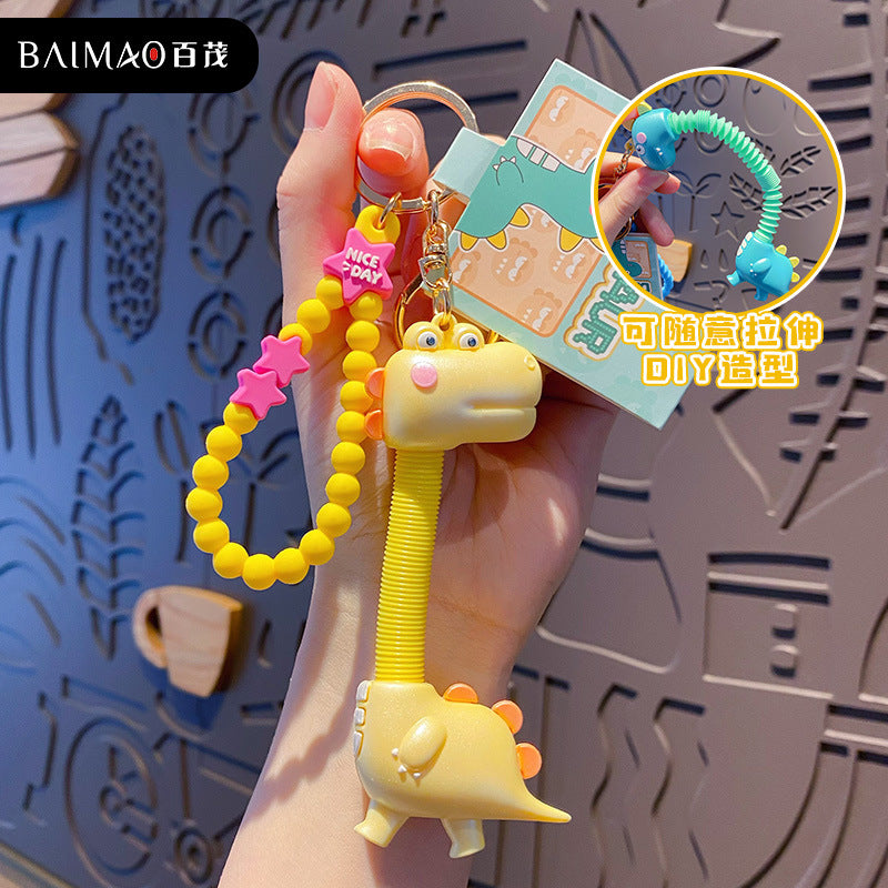 Wholesale Decompression Telescopic 2 in 1 Silicone Keychains
