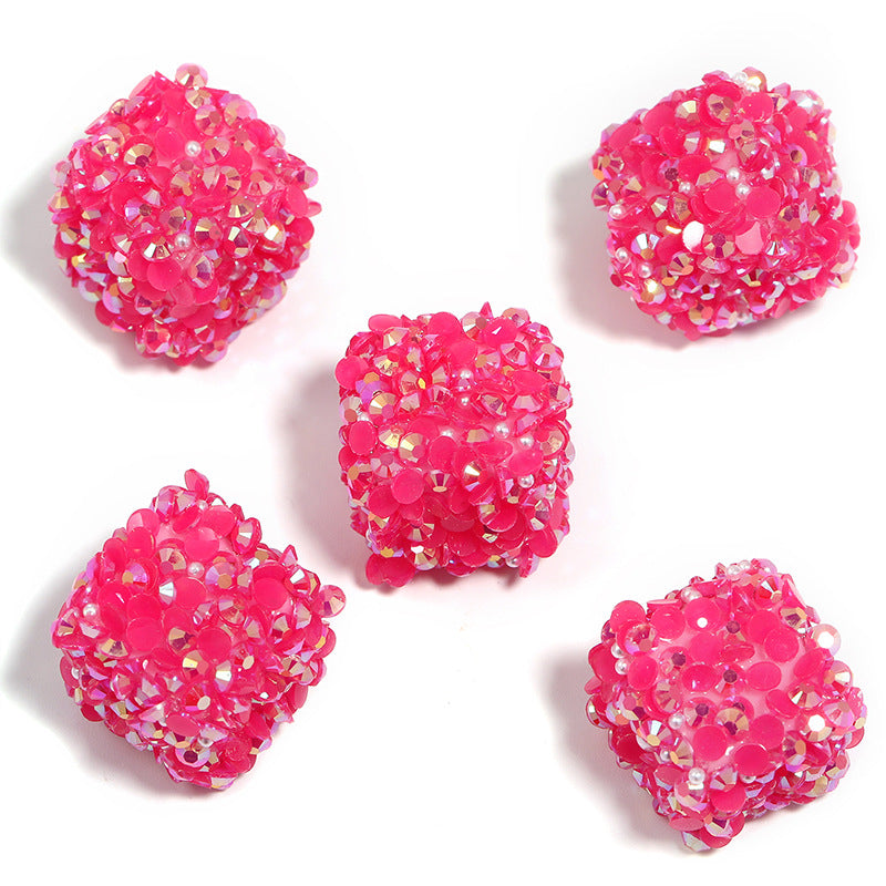 Wholesale 10pcs Colorful Resin Diamond Soft Sugar Beads