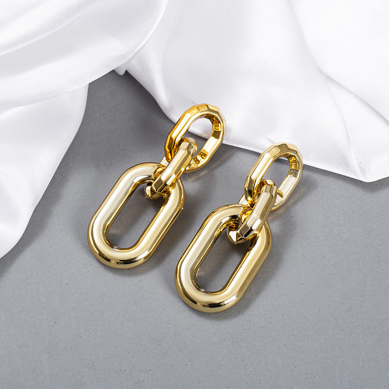 Wholesale Gold Acrylic Chain Earrings
