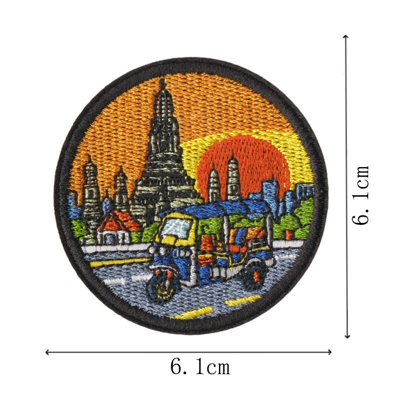 Wholesale World Landmark Embroidered Patches Set Of 9 Iron On DIY Decorative Gift For et