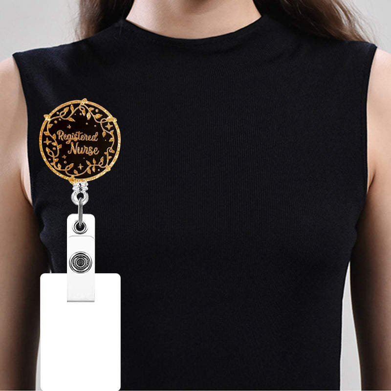 Wholesale Glitter acrylic patch turntable stethoscope retractable and easy to pull