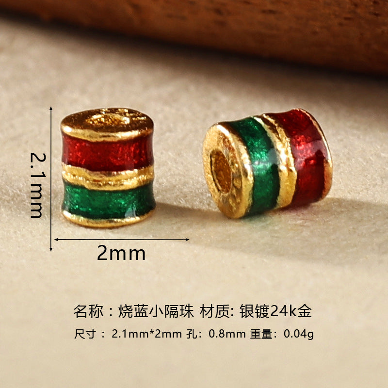 Wholesale DIY enamel multicolor barrel beads spacer beads