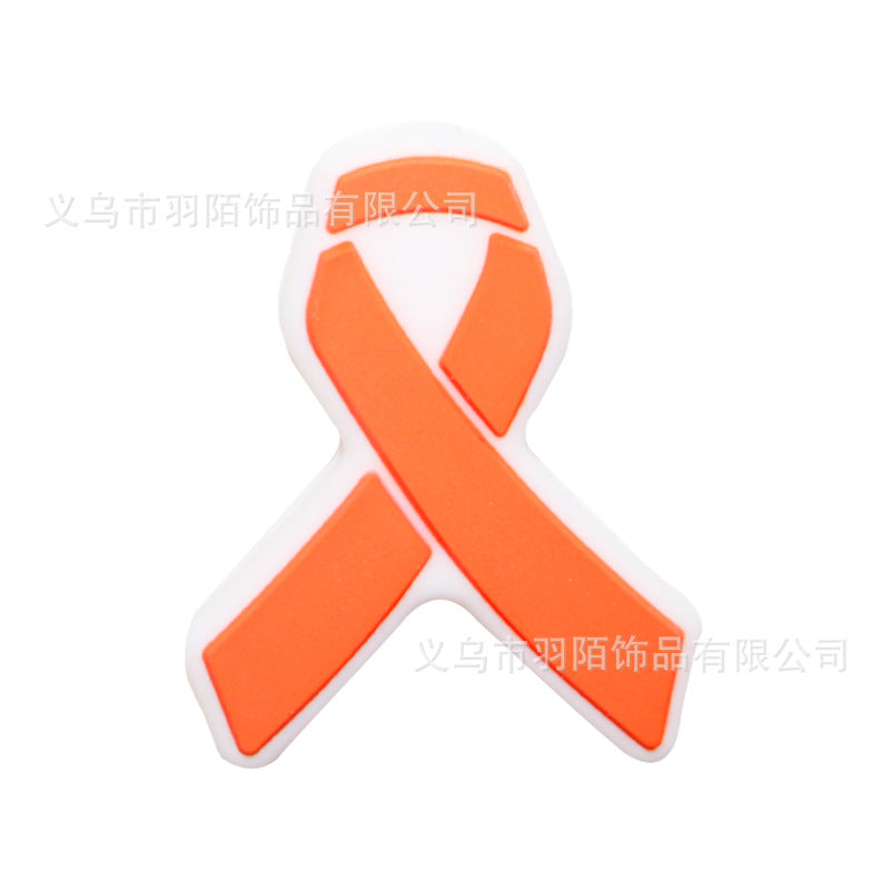 Wholesale 20pcs Cartoon Ribbon Publicity Prevention Awareness Warning Badge Silicone Beads