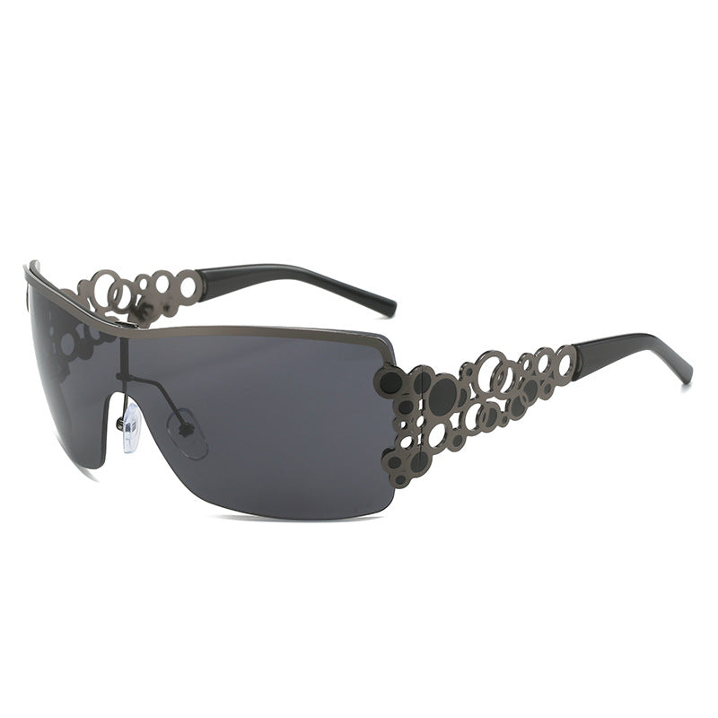 Wholesale Y2K Personalized Dot Circle Half Frame Sunglasses