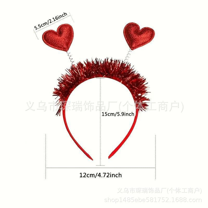 Wholesale Valentine's Day Christmas Party Theme Glitter Love Peach Heart Hair Accessories