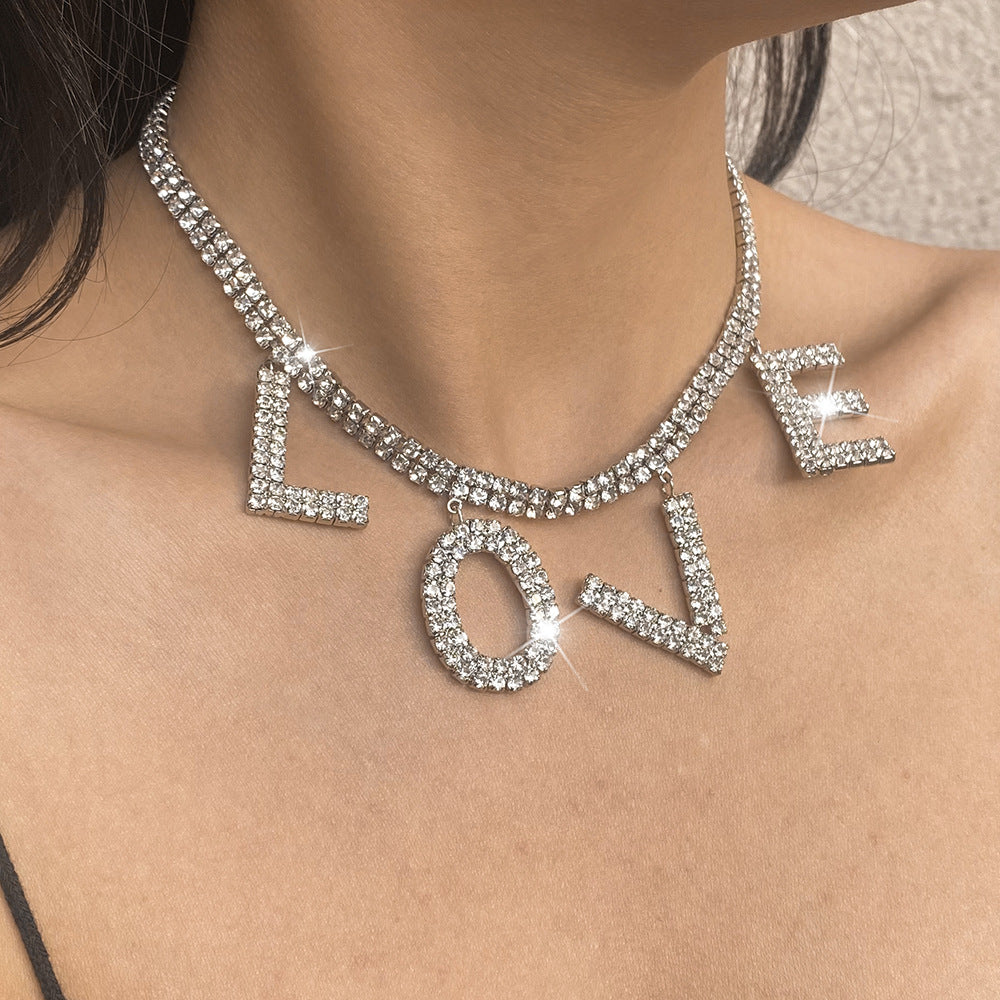 Wholesale Valentine's Day Love Imitation Diamond Necklace