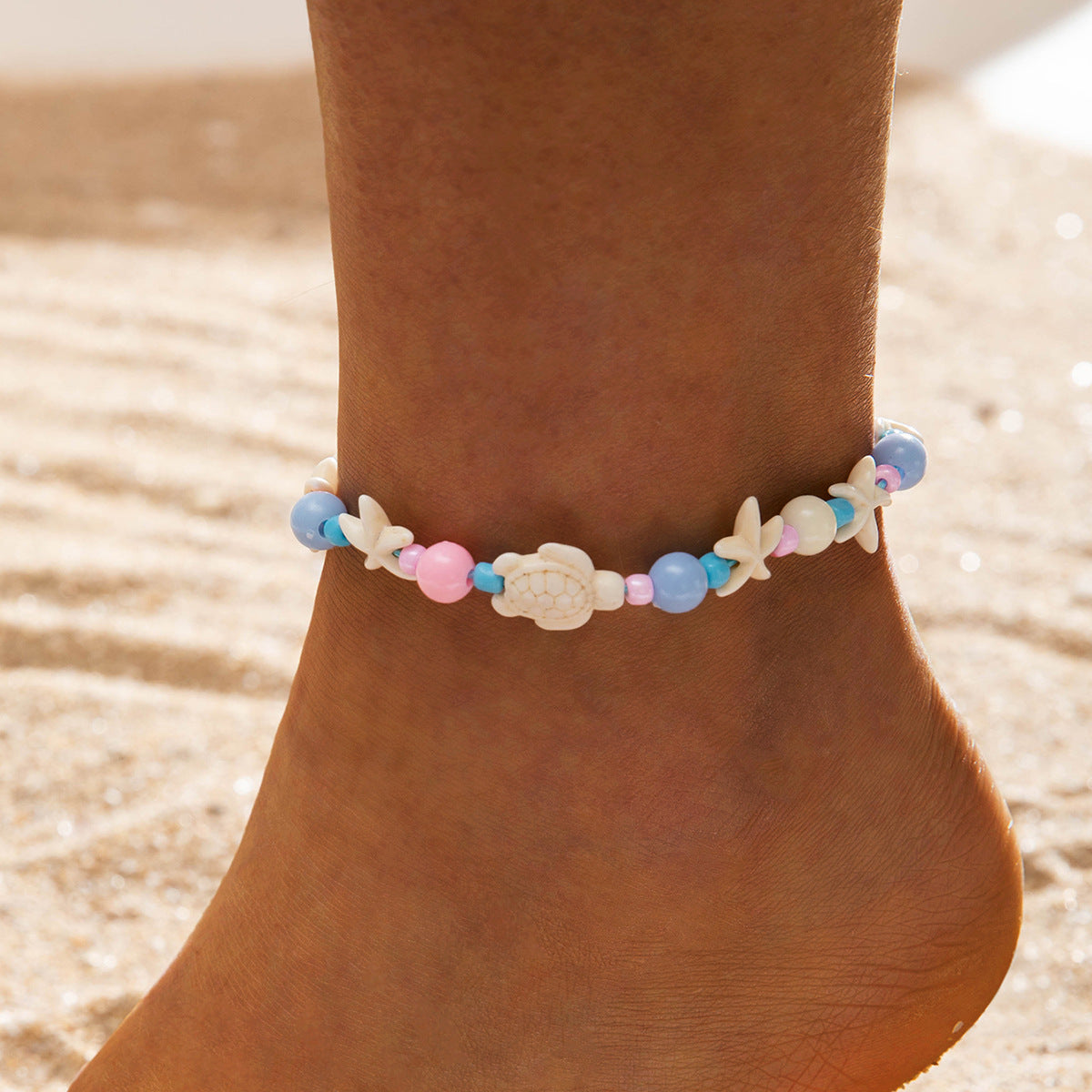 Two pieces of hand-woven anklets from shells