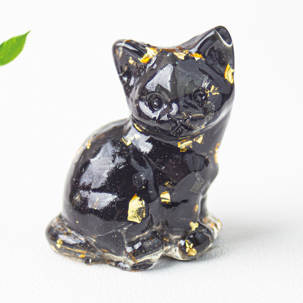 Wholesale Natural crystal gravel cute cat ornaments
