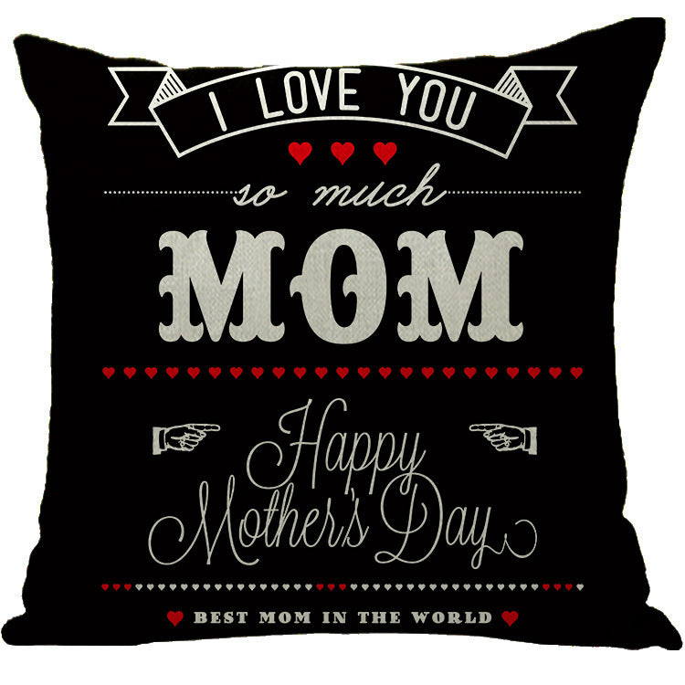 Wholesale Sofa Cushion Home Mother's Day Hug Linen Letter Print Pillowcase