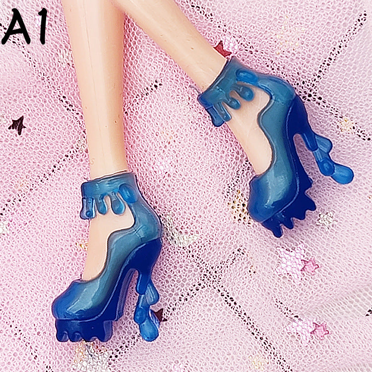 Wholesale 30cm High Heels Black Shoes Sandals Girls Play House Toy Accessories Shoes Gift