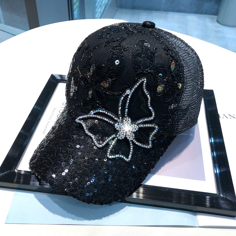 Wholesale Mesh Diamond Butterfly Baseball Cap