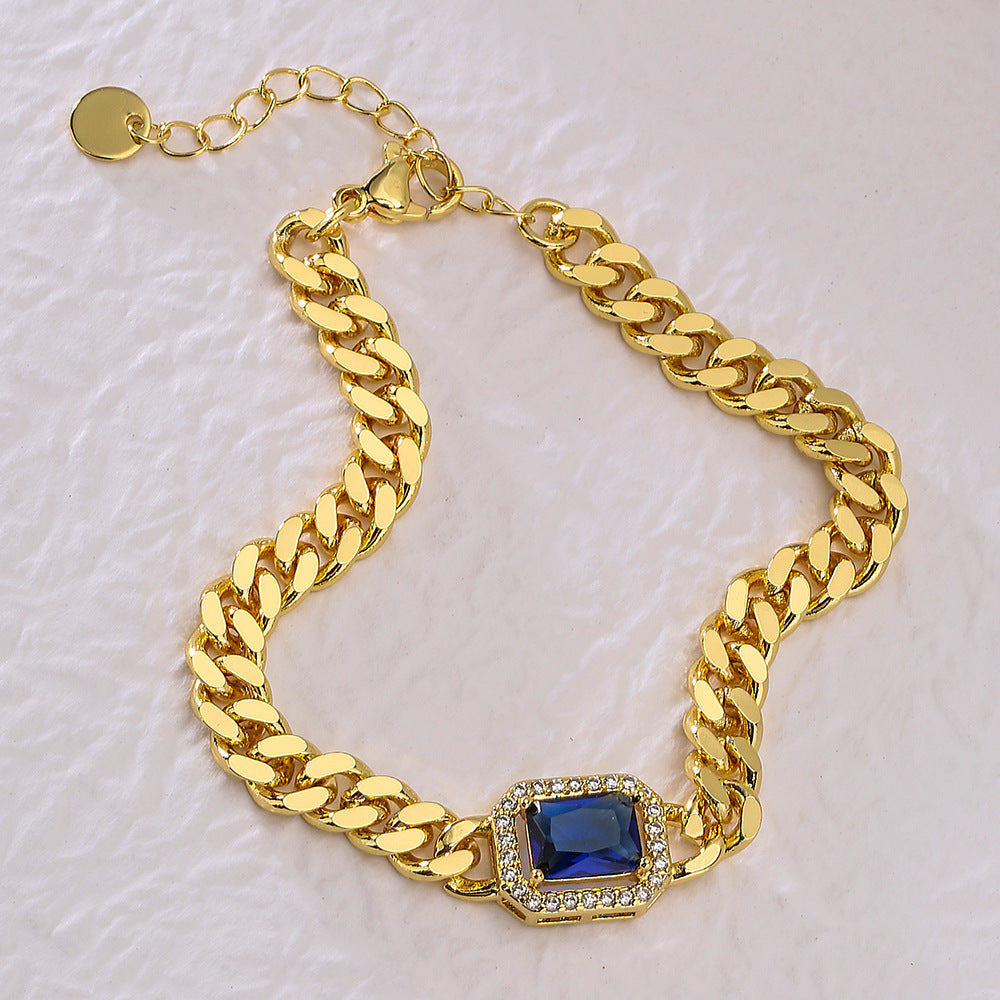 Wholesale Zircon Antique Copper Bracelet