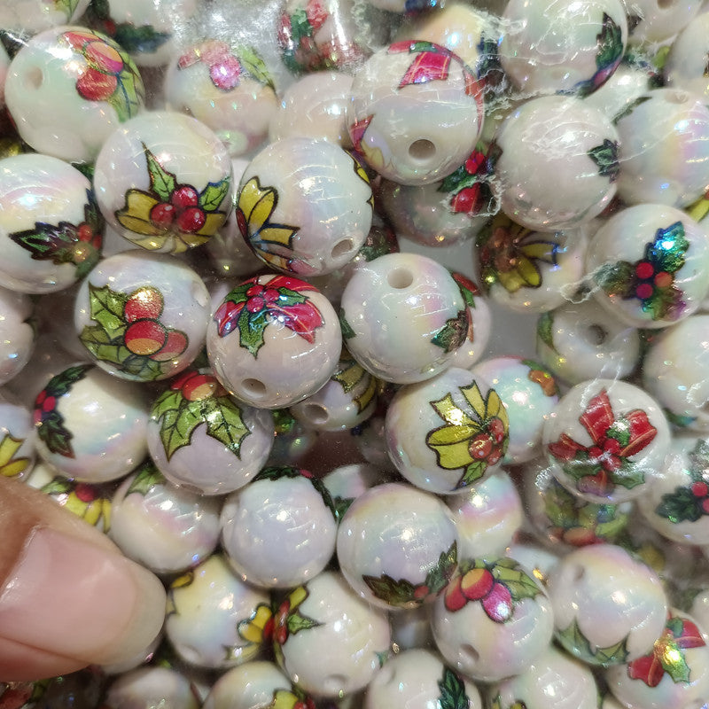 Wholesale 200pcs 16mm UV-plated Colorful Christmas Beads