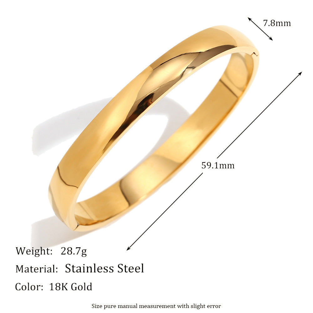 Wholesale 18K gold niche 4MM wide smooth bracelet