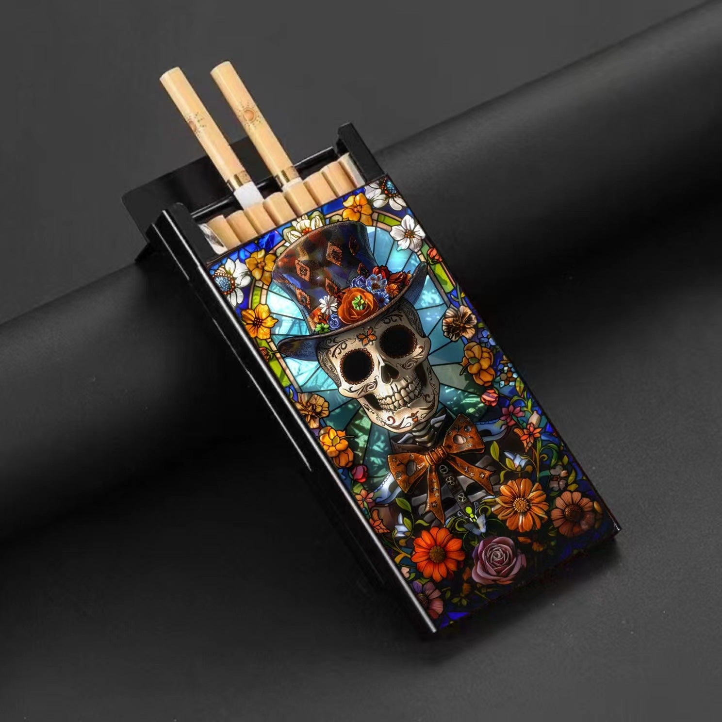 Wholesale Metal Fine Tube Anti Drop and Moisture-proof Painted Creative Cigarette Box