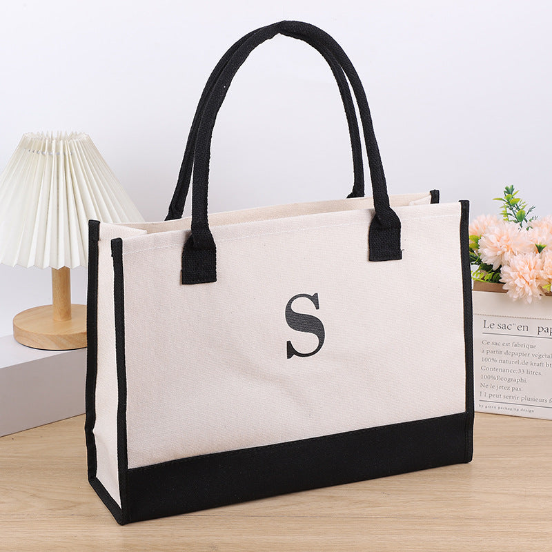 Wholesale Canvas Hand Letters Thickened Shopping Tote Bag