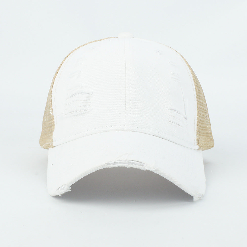 Wholesale Retro Solid Color Light Plate Hole Washed Sunshade Hat