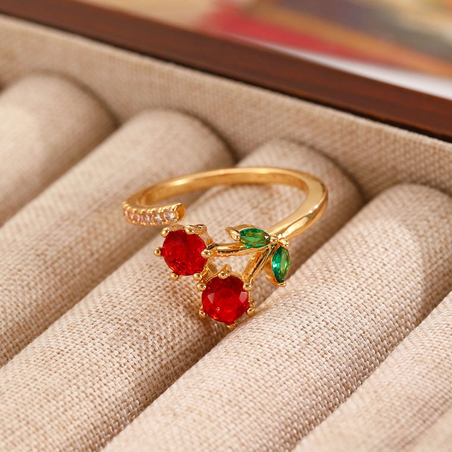 Wholesale Sweet Love Cherry Open Ring