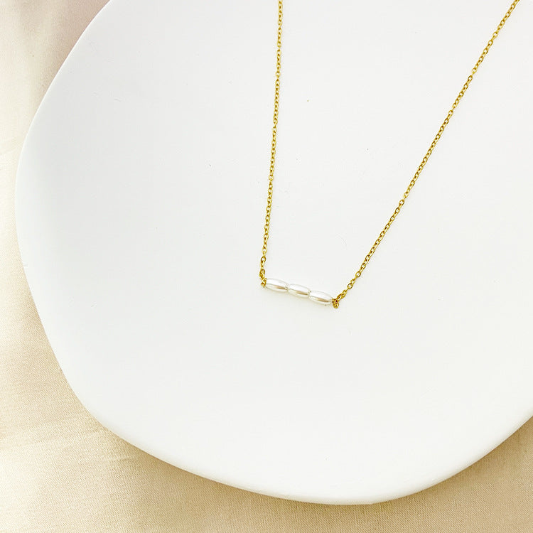 Wholesale Heart-shaped Pearl Stainless Steel Necklaces