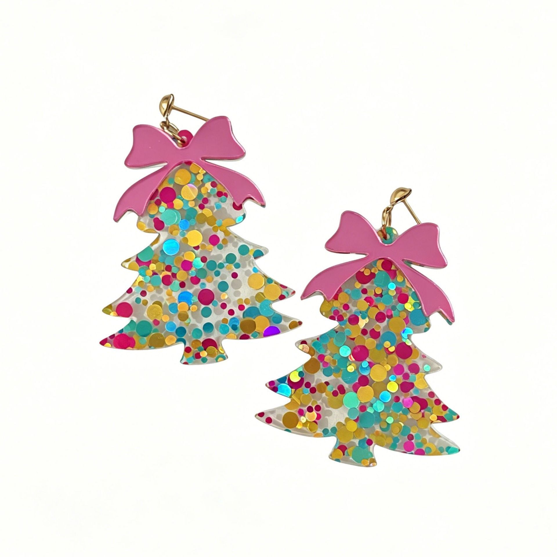 Wholesale Christmas Tree Acrylic Earrings Sweet Holiday Party Jewelry For Women Gift Boutique Resale