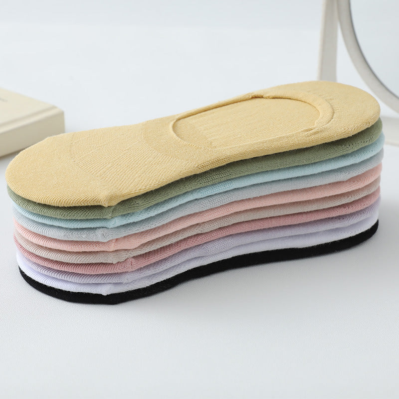 Wholesale low-top silicone non-slip and solid color boat sock